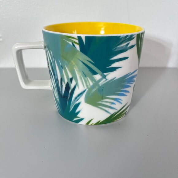 Starbucks Hawaii Tropical Palm Mug 14 Fl Oz Yellow Interior 2019 - Picture 2 of 4